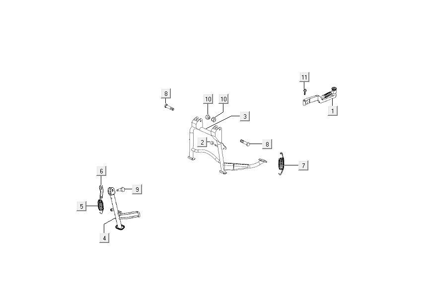Cavalletto centrale - Cavalletto laterale - Pedale di avviamento a pedale Kymco Like a 4 tempi