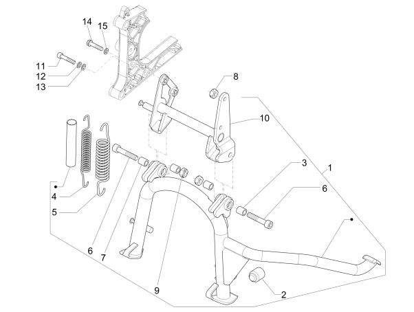 Cavalletto centrale Piaggio MP3 500 LT Sport 2014-2016