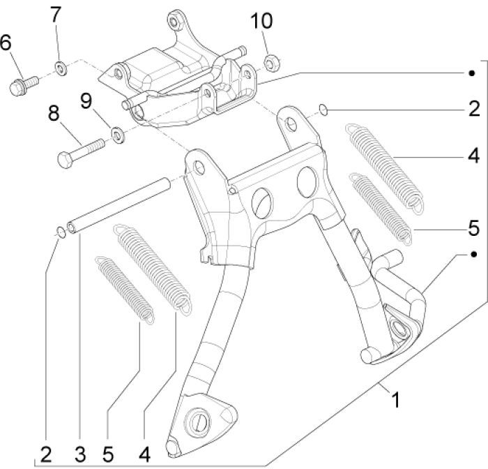Telaio - cavalletto centrale Piaggio Liberty 50 2 tempi AC