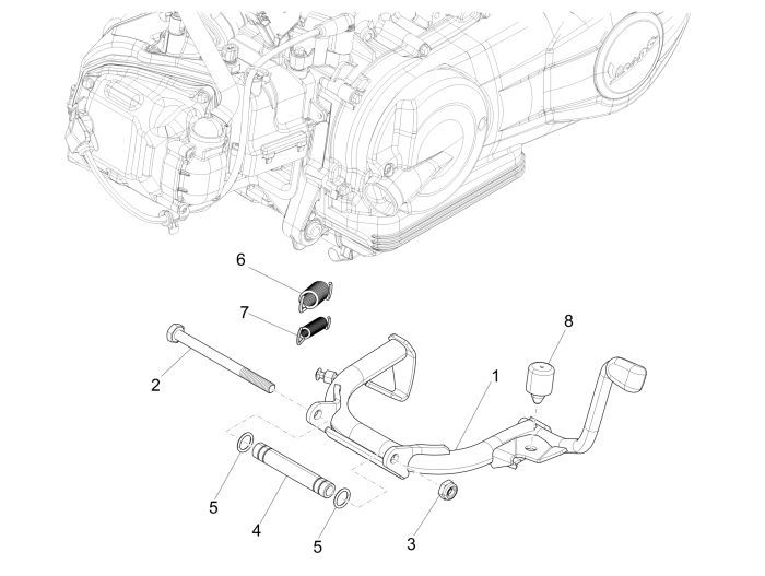 Standard centrale Vespa Primavera 50 4 tempi 2V 25km/h