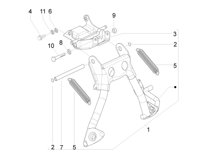 Cavalletto centrale - Cavalletto laterale Gilera Runner 50 SP 50 2 tempi LC 2010-2017