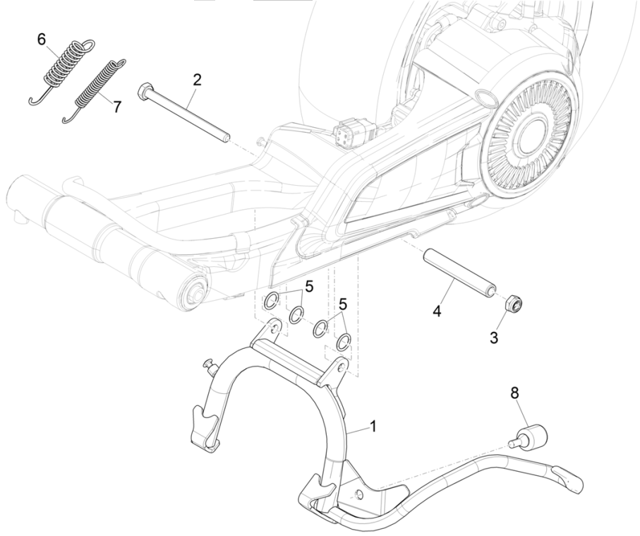 Cavalletto centrale Vespa Elettrica 45km/h Euro 5 2021