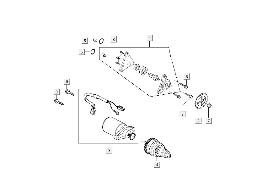 Motorino di avviamento - Pompa olio - Bendix Kymco Like TT 4 tempi nero lucido 2015