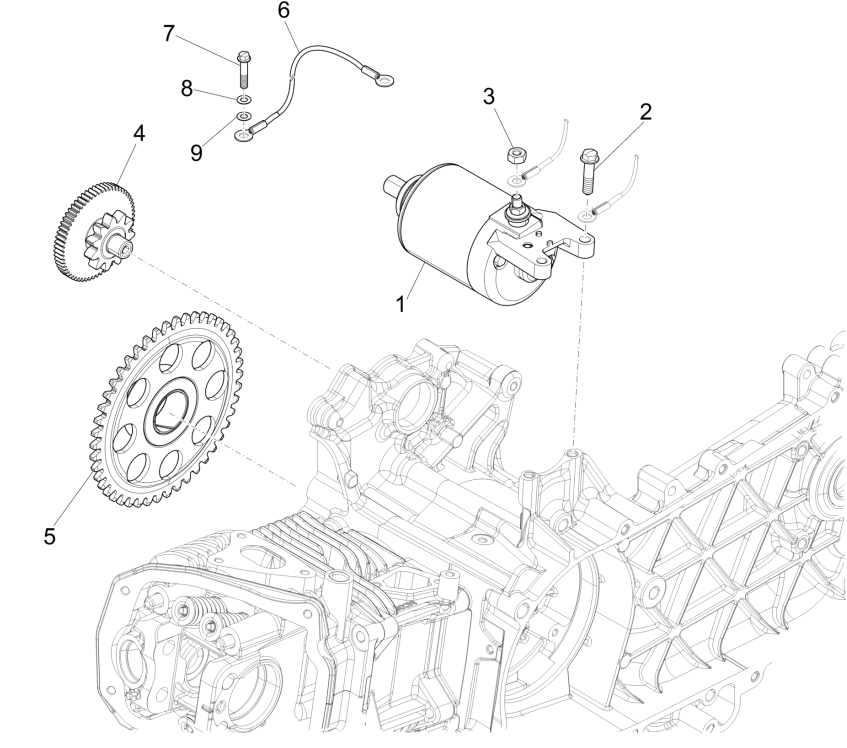 Motorino di avviamento - Ingranaggio di avviamento Vespa Sprint 125 3V IE ABS