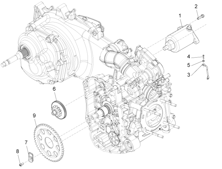 Motorino Di Avviamento - Ingranaggio Di Avviamento Piaggio MP3 350 Maxi Sport ABS Euro 4 2018-2020