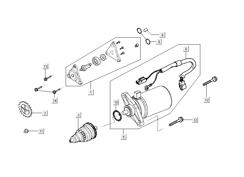 Motorino di avviamento - Pompa olio Kymco Sento 50 4 tempi blu