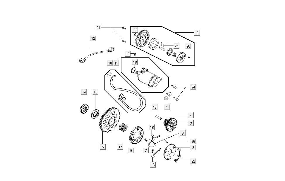 Motorino di avviamento - Pompa olio Kymco New Sento 50i 4 tempi blu