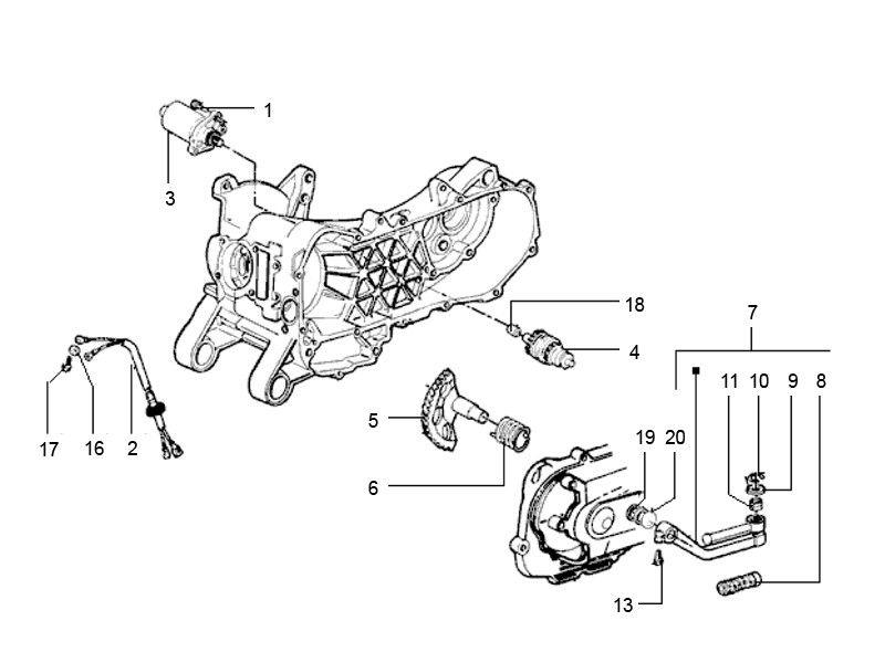 Motorino di avviamento - Bendix Vespa LX 50 4 tempi 2V AC 25km/h