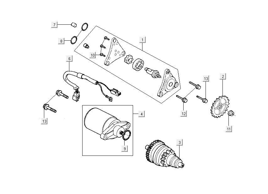 Motorino di avviamento - Bendix Kymco New Dink 4 tempi oro