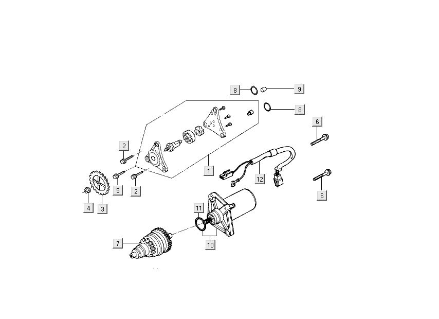 Motorino di avviamento - Pompa olio Kymco Filly 4 tempi argento