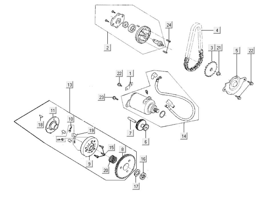 Motorino di avviamento - Pompa olio Kymco Like 125