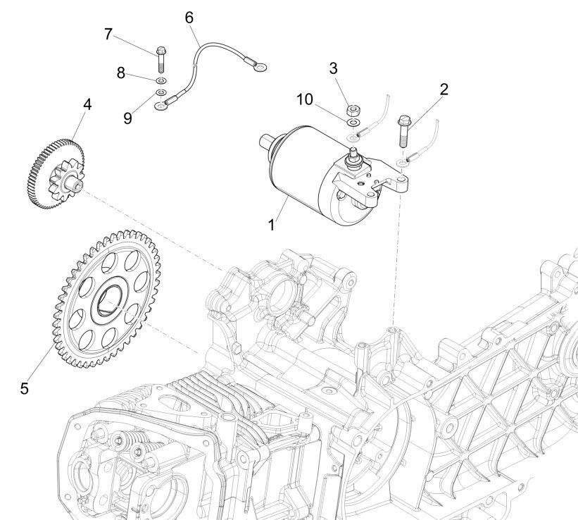 Motorino di avviamento - Ingranaggio di avviamento Piaggio Liberty 125 IGET 3V ABS Euro 5