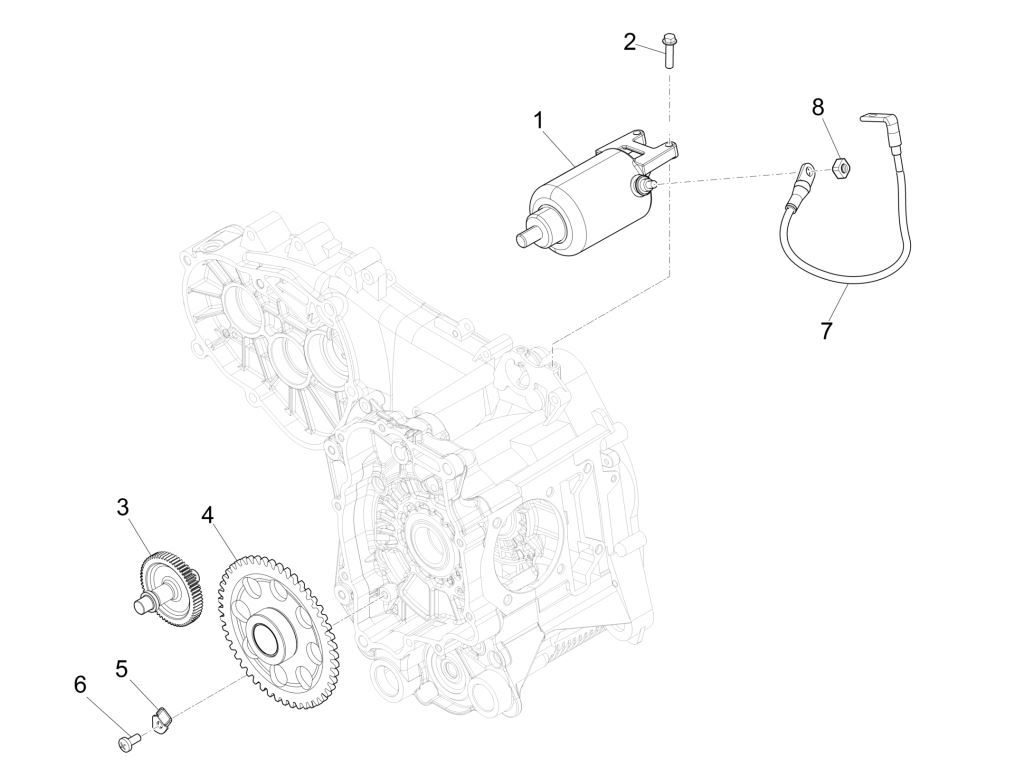 Motorino di avviamento - Ingranaggio di avviamento Piaggio MP3 300 ie LT Business - Sport (con e senza ABS) 2016-2018