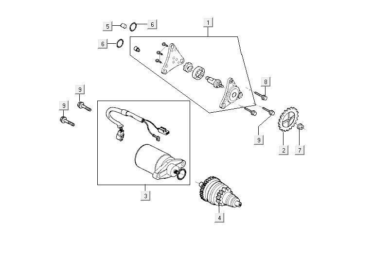 Motorino di avviamento - Bendix - Pompa olio Kymco Agility 10' 4 tempi Sporty rossa