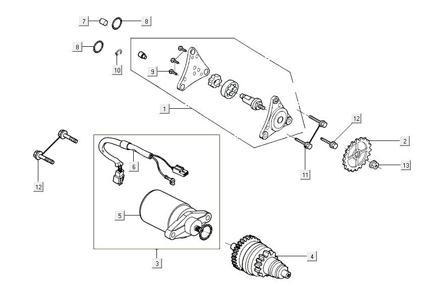 Motorino di avviamento - Bendix - Pompa olio Kymco Agility 16'+ 50i 4 tempi Euro 4 nera