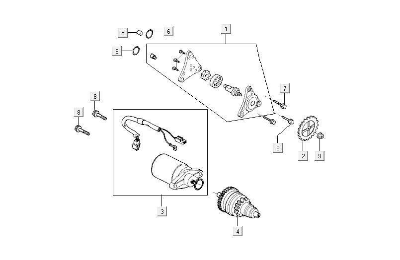 Motorino di avviamento - Bendix - Pompa olio Kymco Agility FR 12