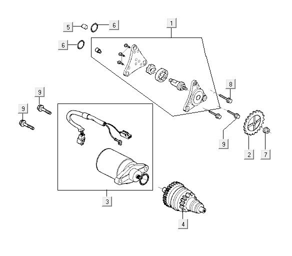 Motorino di avviamento - Bendix Kymco VP50 4 tempi Actecho argento