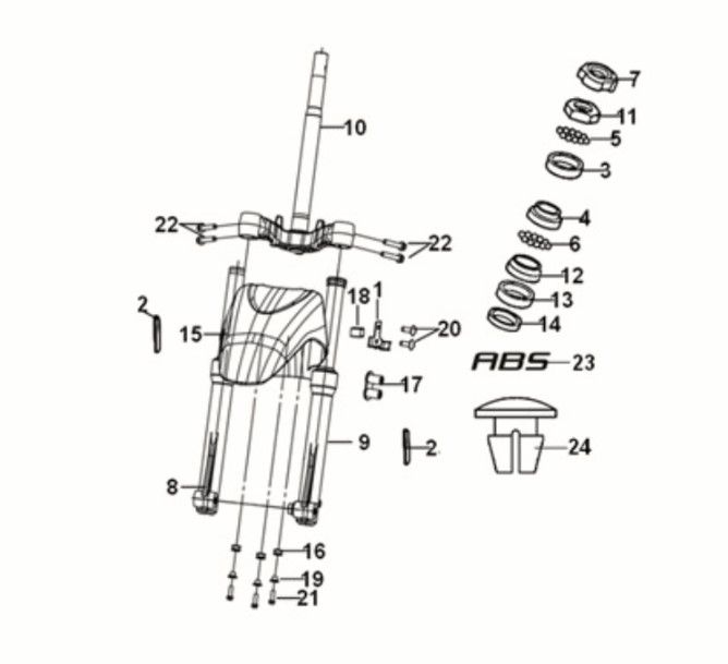 Steering stem - front cushion Sym Symphony ST 125i LC E5 RICH GREY (GY-430C)