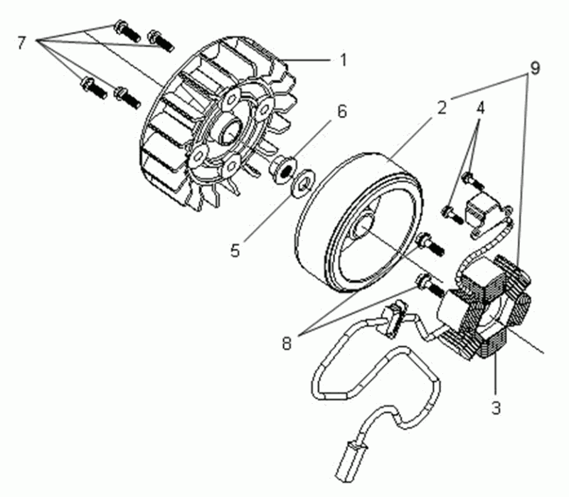 Accensione - Statore - Volano Sym VS 125 Euro 3