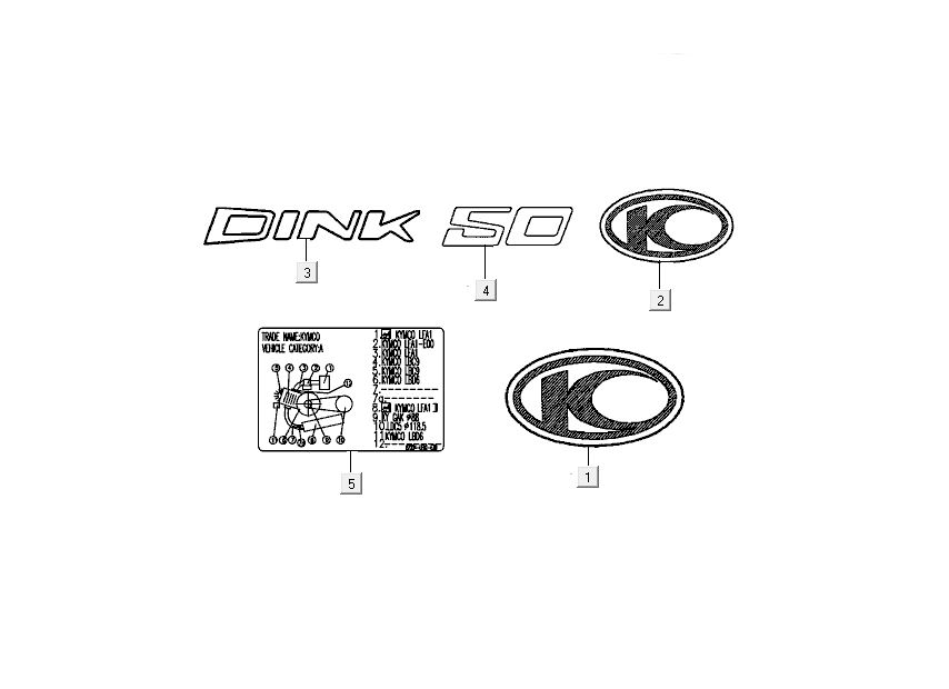 Emblemi - Adesivi - Logo Kymco New Dink 4 tempi nero metallizzato