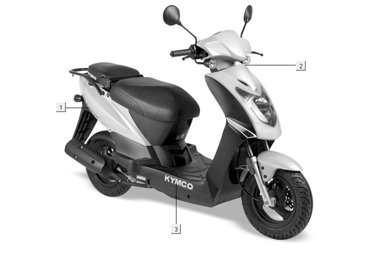 Emblemi - Adesivi - Logo 2 Kymco Agility 10' 4-stroke Sporty rosso