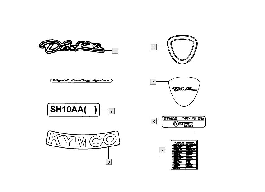 Emblemi - Adesivi - Logo Kymco Dink 50 2-stroke LC silver