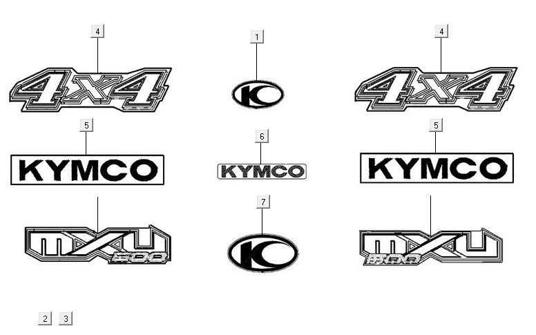 Emblemi – Adesivi – Logo Kymco MXU 50 2T AC