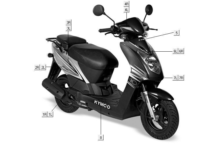 Emblemi - Adesivi - Logo 1 Kymco Agility 10' 4-stroke blue