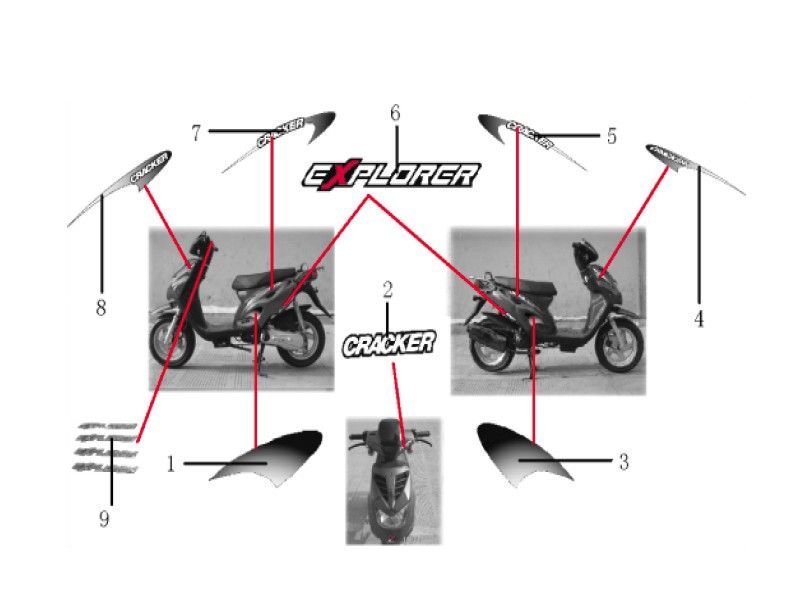 Emblemi - Adesivi - Logo Generic Cracker 50 2-stroke rosso 2009