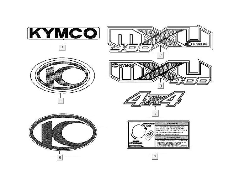 Emblemi – Adesivi – Logo Kymco MXU 400 4T AC