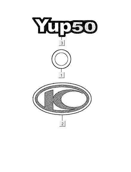 Emblemi - Adesivi - Logo Kymco Yup 50 2-stroke AC classic green
