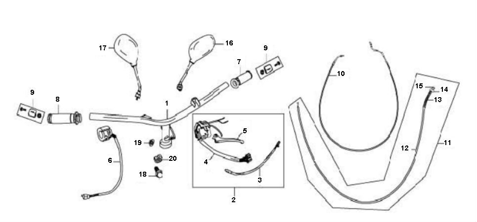 Volante - Specchietti China Filly 4 tempi