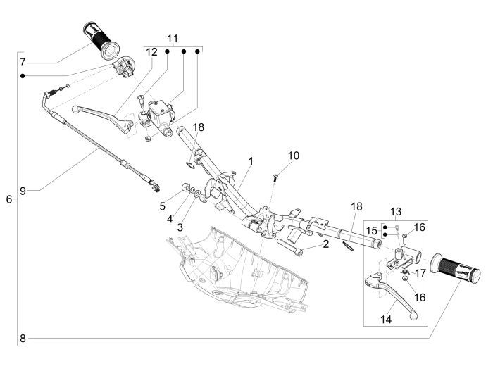 Volante - Componenti sterzo Vespa Sprint 50 4 tempi IGET 3V Euro 4