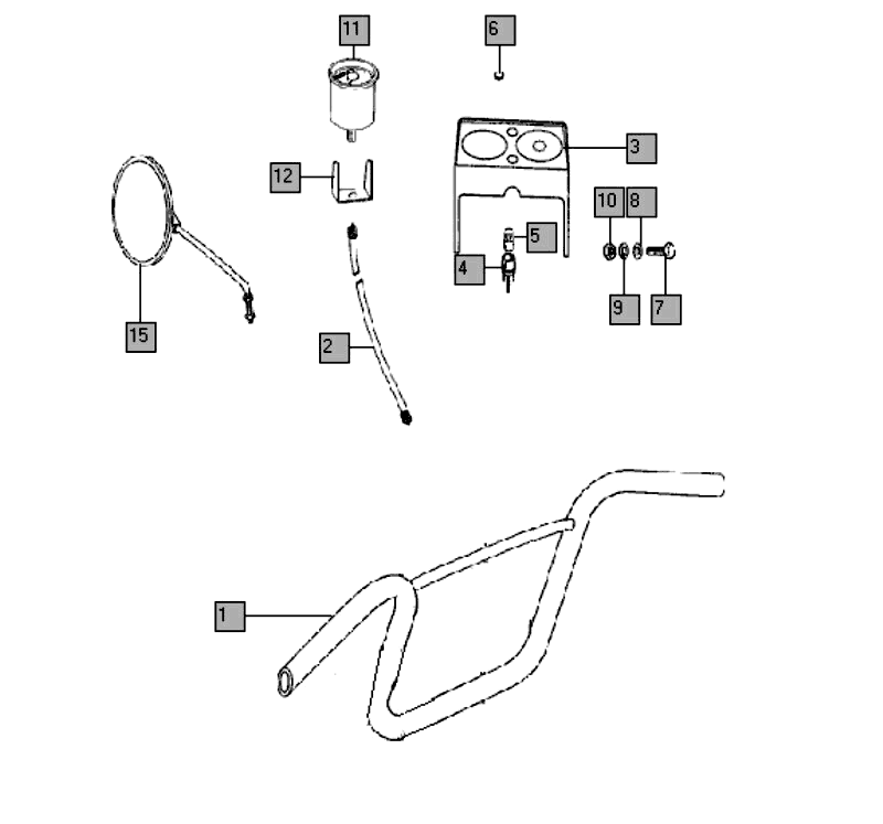 Stuur - spiegel - teller Tomos QUADRO EX (L0-L1)