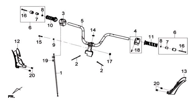 Leve per volante/freno KPL. L/R Sym Joymax 125I ABS