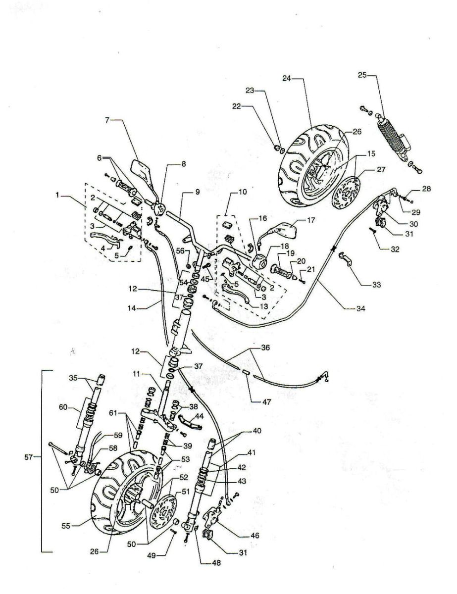 Volante - Parti sterzo - Forcella anteriore - Ruote - Ammortizzatore Beta Ycon LC nero 2001 2 tempi