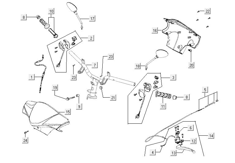 Volante - Componenti dello sterzo - Kymco Agility 10' 4 tempi bianco argento