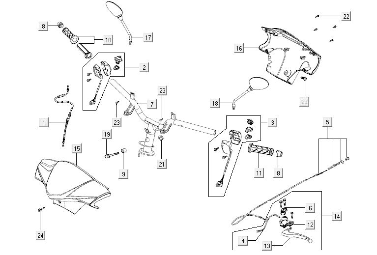 Volante - Componenti sterzo Kymco Agility 12' 4 tempi Sporty blu