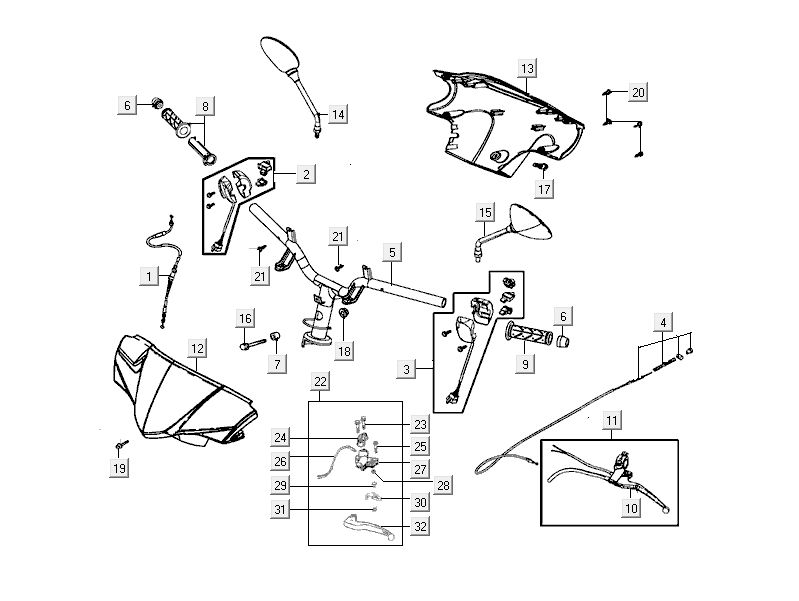 Volante - Componenti sterzo Kymco Delivery 4 tempi bianchi