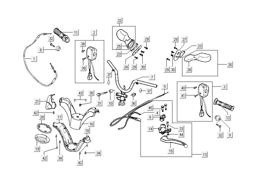 Volante - Componenti dello sterzo Kymco Grand Dink 2 tempi Champagne