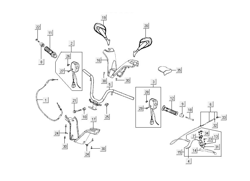 Volante - Componenti sterzo Kymco New Dink 4 tempi grigio scuro