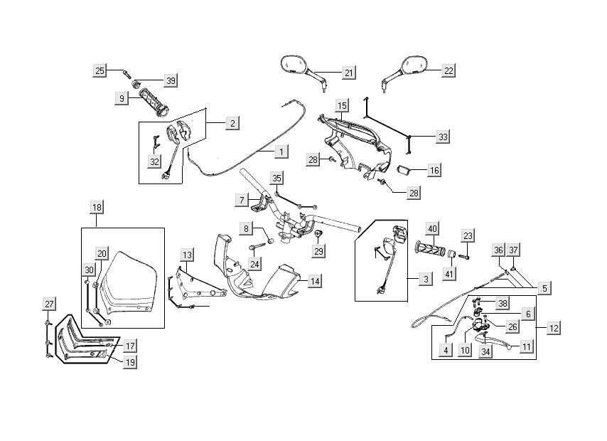 Volante - Componenti dello sterzo - Kymco People S 50 4-Stroke Titanium