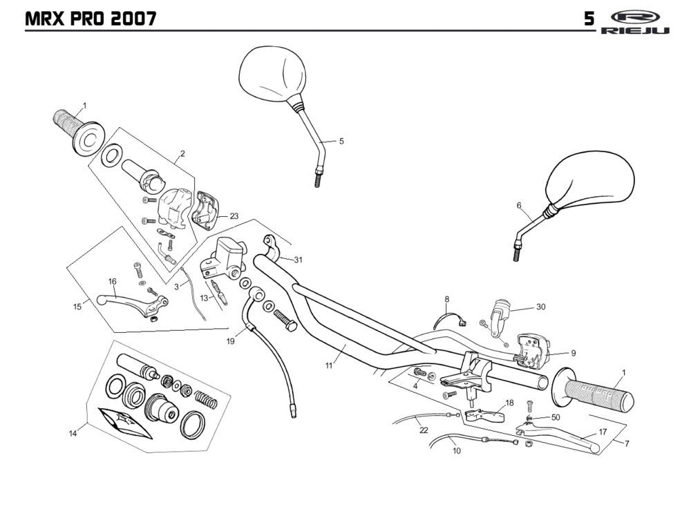 Volante - Componenti sterzo Rieju MRX pro r-green 2008 2 tempi