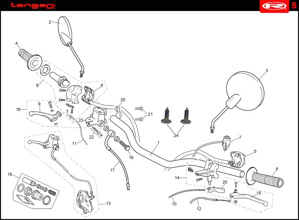 Volante - Componenti sterzo Rieju Tango orange 2008 2 tempi