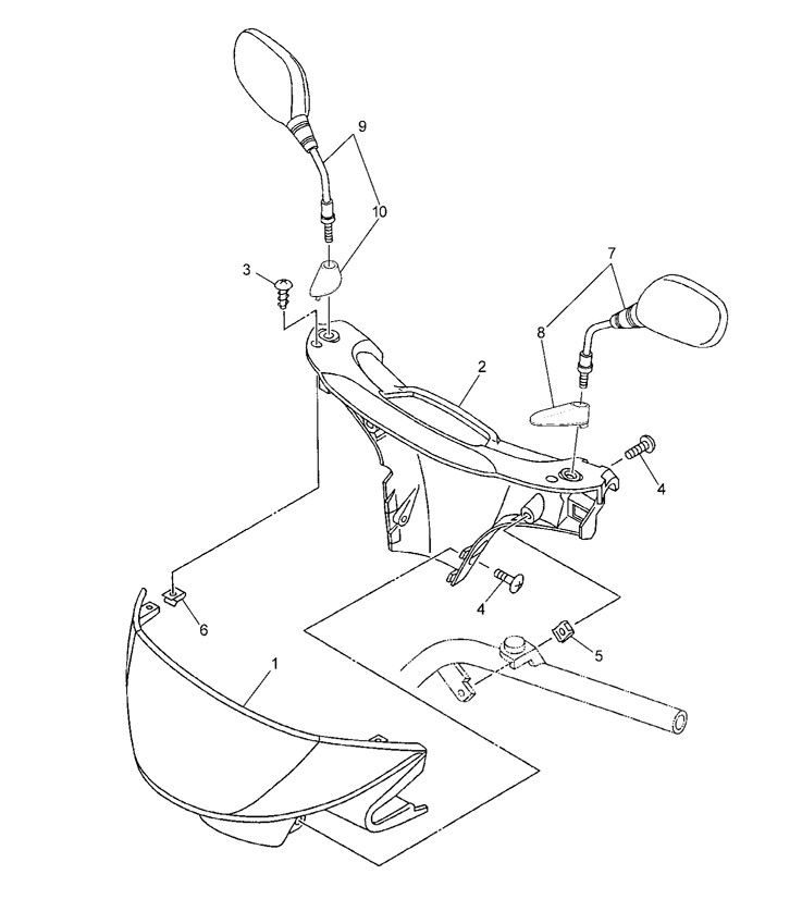 Copri manubrio Yamaha Neo's 50 2 tempi AC 2003-2008 - Specchietti
