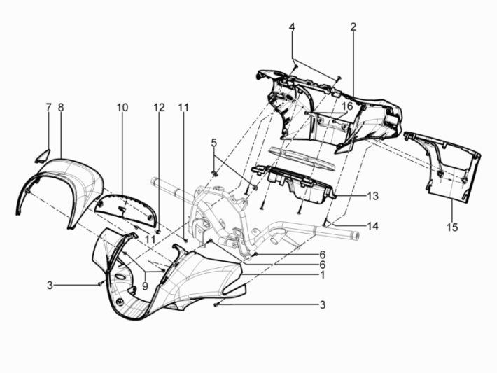 Coprivolanti Piaggio Beverly 350 Sport Touring Euro 3 2013-2014 blu notte 222/A