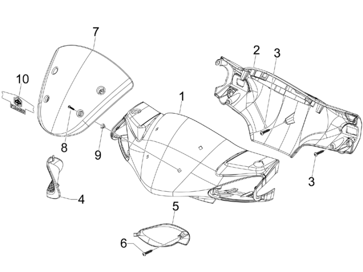 Copriverchi Piaggio NRG Power DD 50 2 tempi LC 2007-2017 nero opaco 80/B