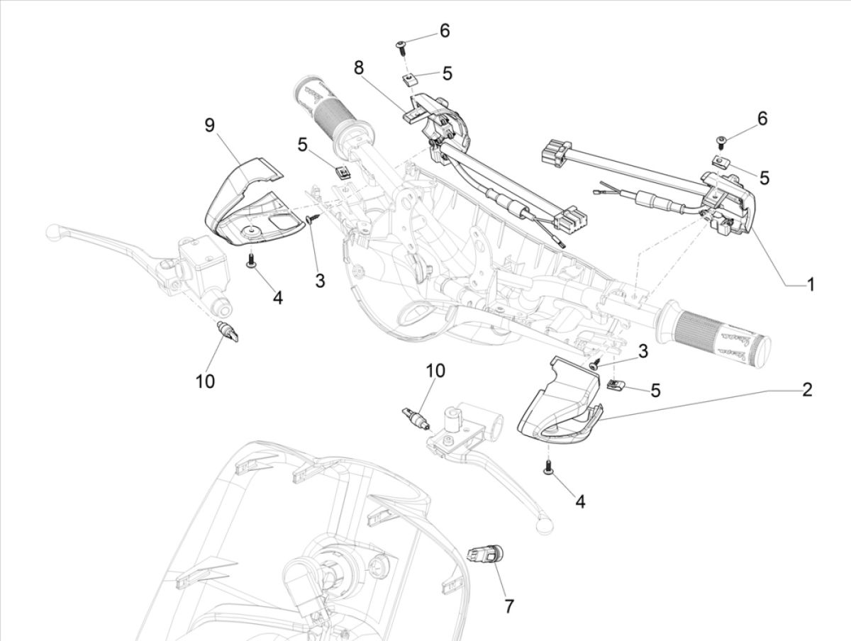 Interruttori di sterzo per Vespa Elettrica 25 km/h SCH Euro 5 2021
