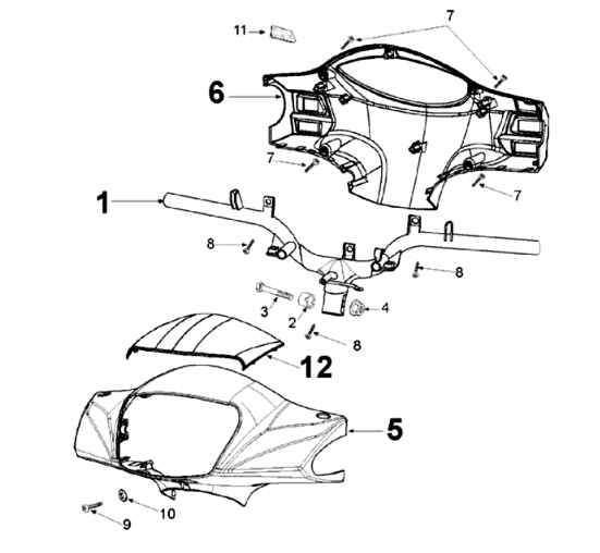 Stuurstang Peugeot Tweet 125 V E3 2013-2017 BLUEBERRY (Q5)