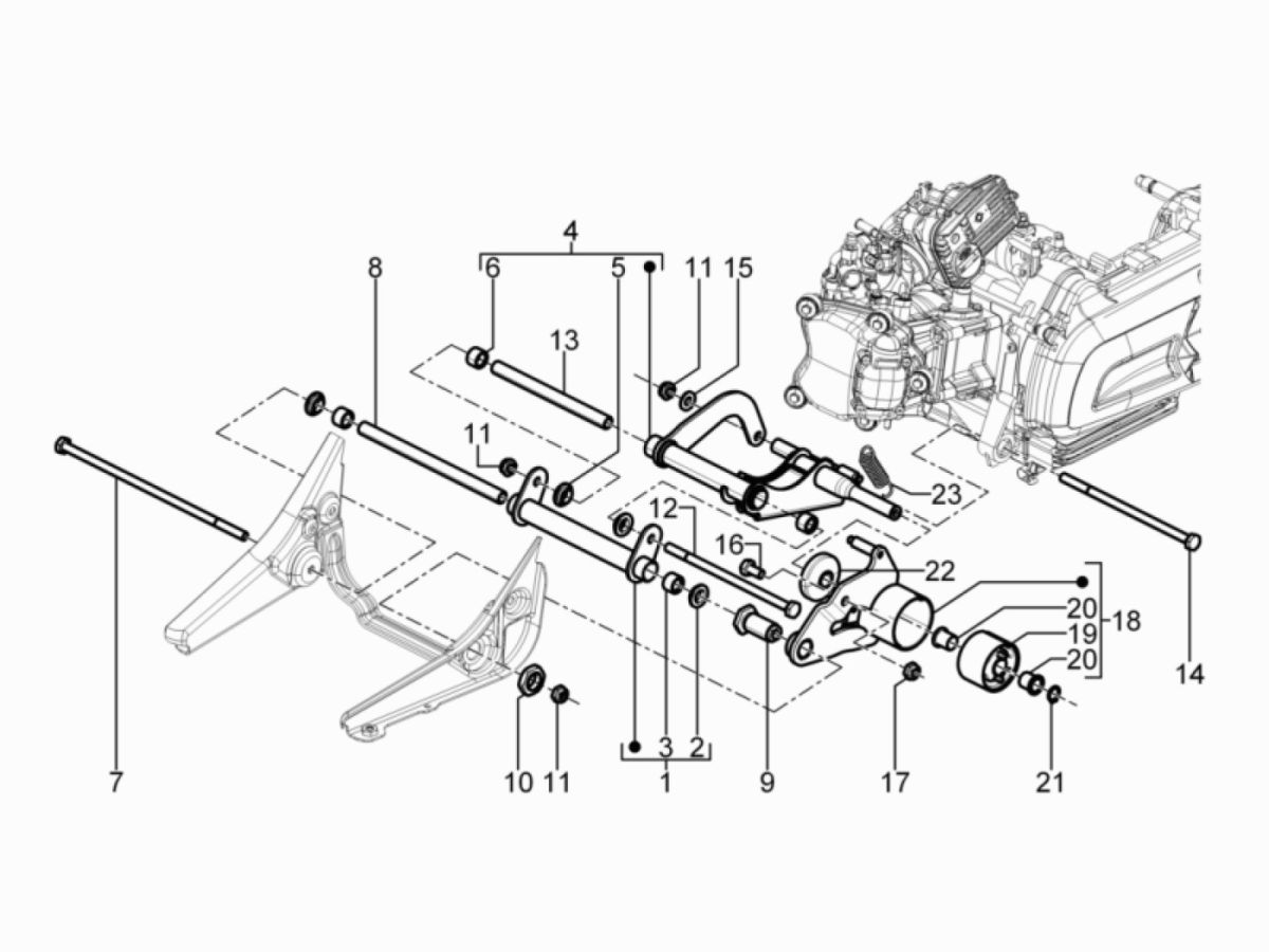 Sospensione motore Piaggio Beverly 300 IE ABS Euro 4 2016-2020